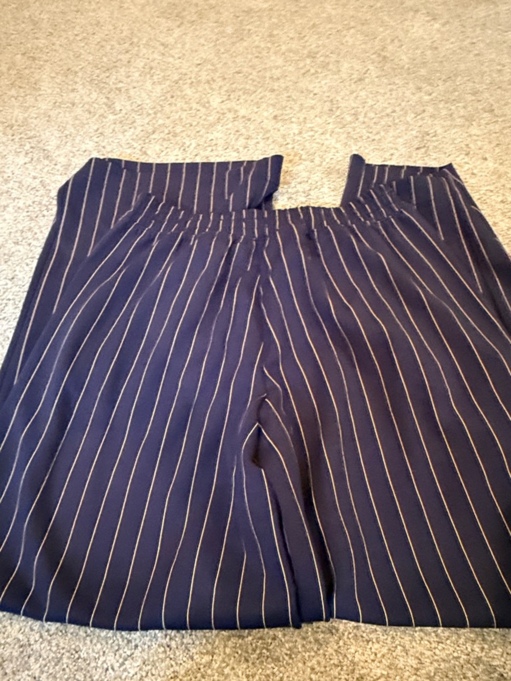 aerie Navy Pinstripe Wide Leg Pants - Picture 5 of 5
